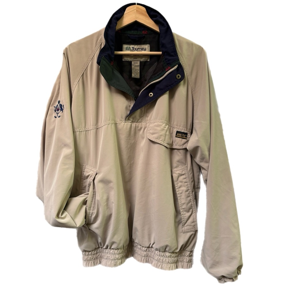 Vintage Tourney Gore Tex Jacket Golf Rain Sports Waterproof 1/4 Zip Windproof
